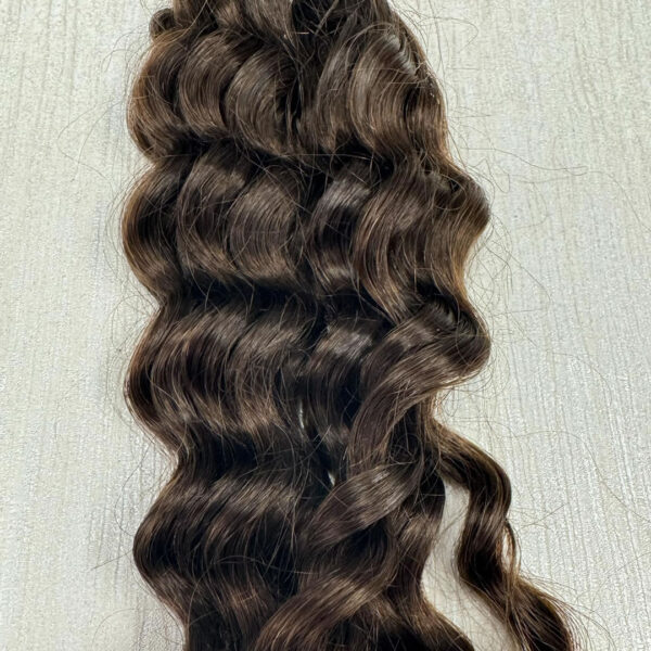 Natural ratio I-Tip Waterfall Curl #1B/2 Darkest Brown/Off Black 25g 14 inches