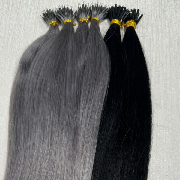 Natural ratio Nano Grey Black Ombre Bundle 150g 22 inches